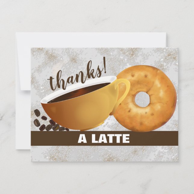 Carte Café et Bagel | Note Merci (Devant)