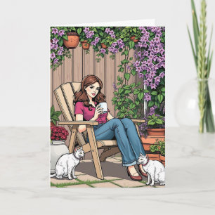 Carte Café et chats   C'est tout l'amitié drôle