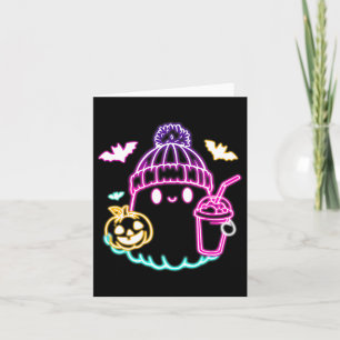 Carte Café Ghost Cute Retro Boire Halloween Éffrayant