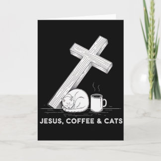 Carte Café Jésus Chats Drôle Mignon Design Amateurs de J