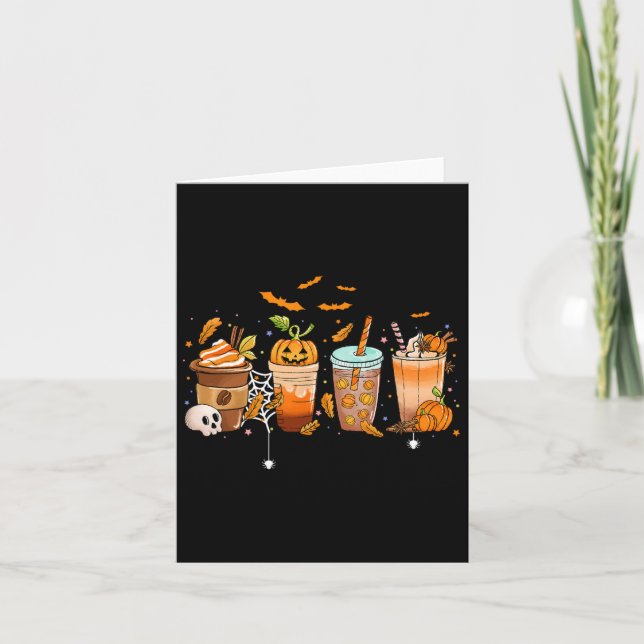 Carte Café Latte Halloween Thanksgiving Automne Citrouil (Devant)