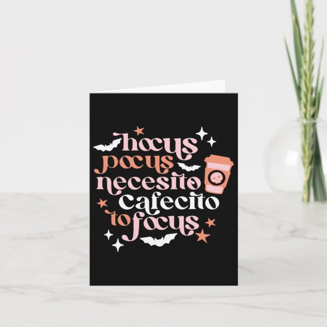 Carte Café Pocus Necesito Pour Concentrer Le Café Hallow (Devant)