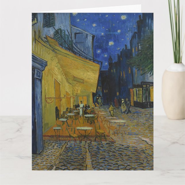 Carte Café Terrasse à la nuit par Vincent van Gogh (Devant)
