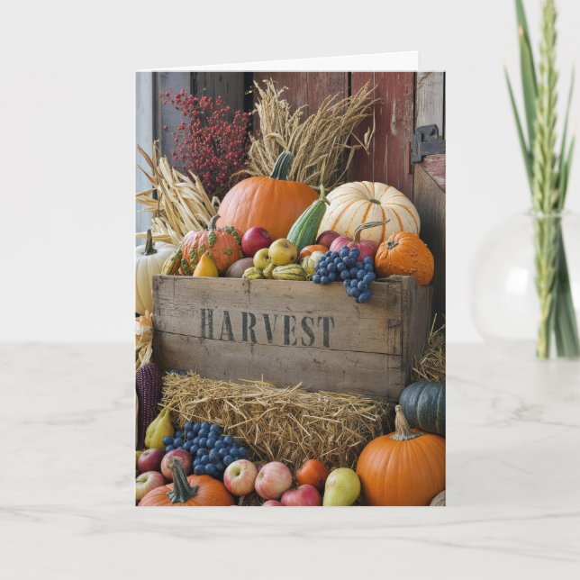 Carte Cage de récolte de Thanksgiving (Devant)