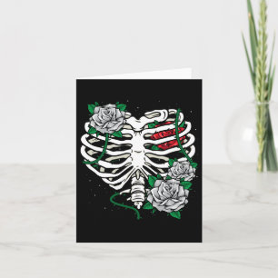 Carte Cage De Rib Avec Fleurs Halloween Xray Squelette C