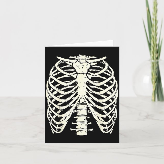 Carte Cage thoracique de squelette prétendu drôle Hallow (Devant)