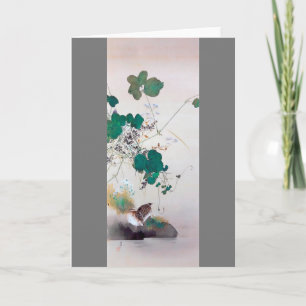 Carte Caille et fleurs d'automne, Watanabe Seitei