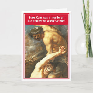 Carte Cain Abel Not Brother's Kippah Funny Birthday Card