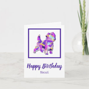 Carte Cairn Terrier Chien Silhouette Cute PPY&B Annivers