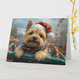 Carte Cairn Terrier Dog Roller Dessous de verre Noël