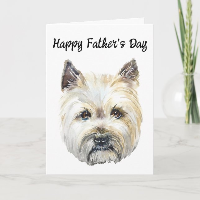 Carte Cairn Terrier Editable Chien Fête des pères papa (Devant)