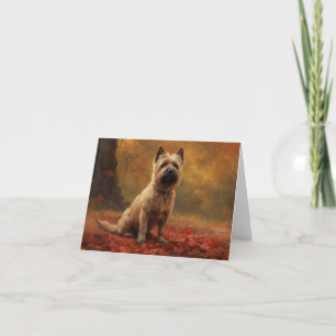 Carte Cairn Terrier en automne Leaves automne Inspire
