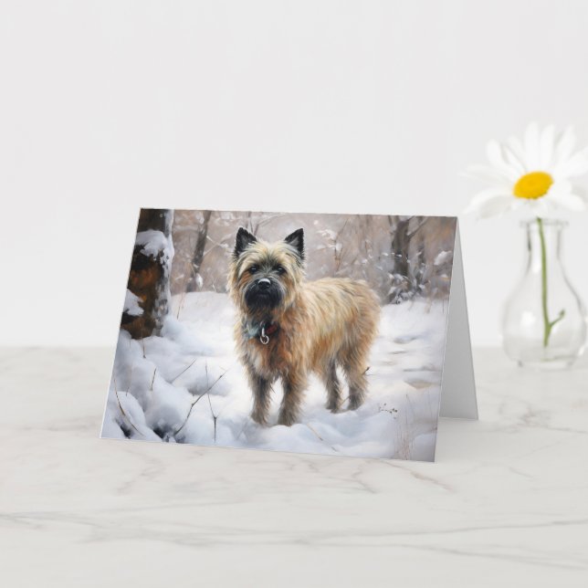 Carte Cairn Terrier Laissez tomber la neige Noël (Petite plante)