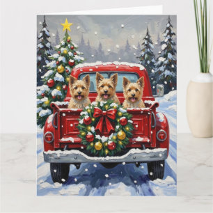 Carte Cairn Terrier Noël Camion Rouge Fêtes