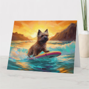 Carte Cairn Terrier Plage Surf Peinture