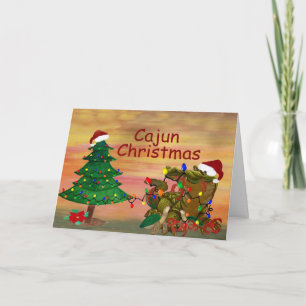 Carte Cajun Noël Santa Gator sur le bayou Vacances