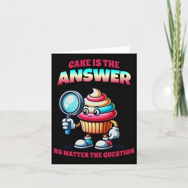 Carte Cake Est La Réponse À L'Autocollant Question (Devant)