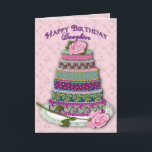 CARTE CAKE - ROSES DE L'OISEAU<br><div class="desc">SWEET FEMININE BIRTHDAY GREETING WITH CAKE DECORATED MULTI-ANIMAL - SEE OTHER BIRTHDAY CARDS IMAGE COMMUNE,  SECRET PAL,  SISTER,  GIRLFRIEND,  DAUGHTER,  SISTER LAW</div>