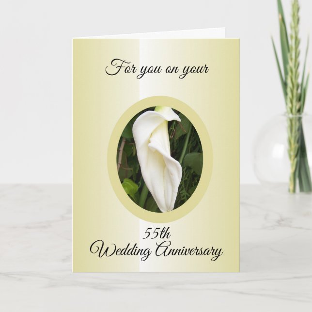 Carte Cala Lily 55e anniversaire de Mariage personnalisé (Devant)