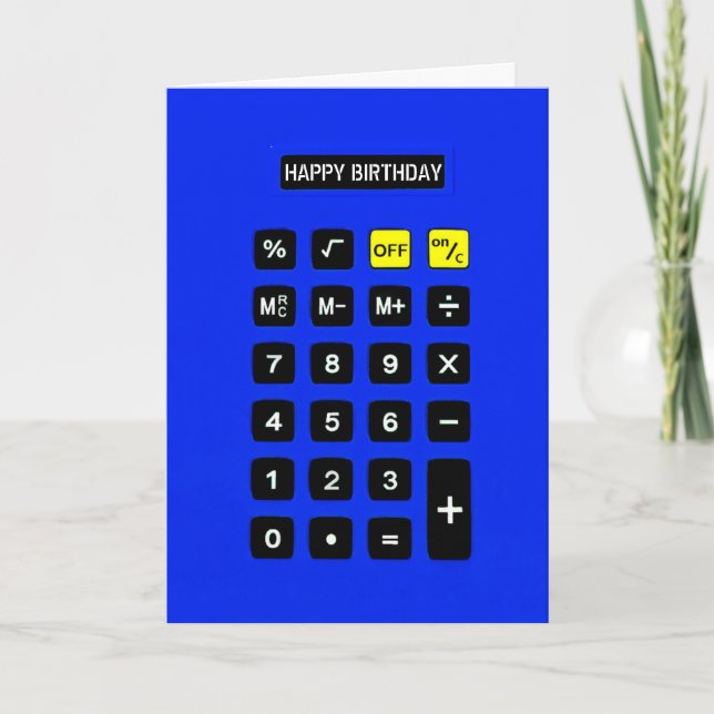 Carte Calculateur d'anniversaire bleu (Devant)