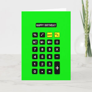 Carte Calculateur d'anniversaire néon vert