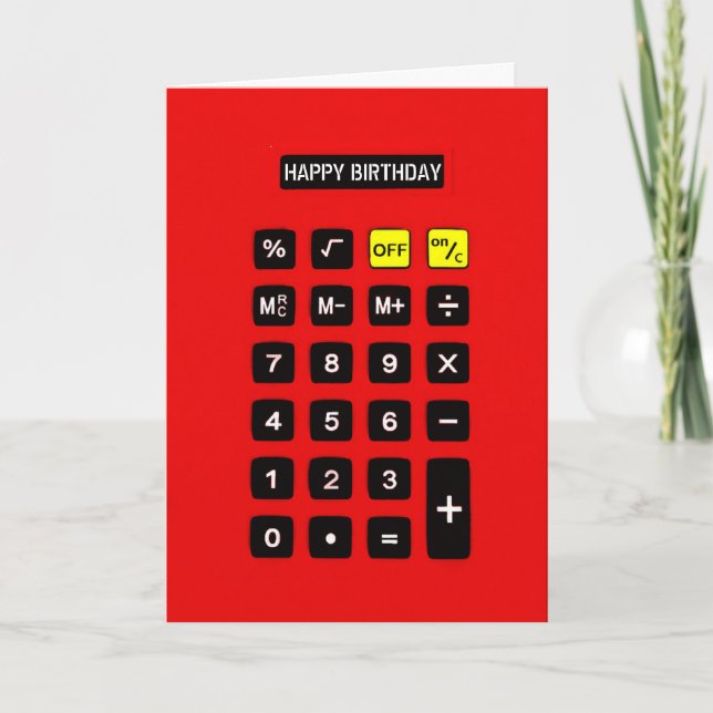 Carte Calculateur d'anniversaire rouge (Devant)