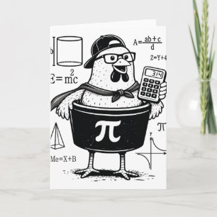 Carte Calculatrice drôle de poulet tenant un pot Prof de
