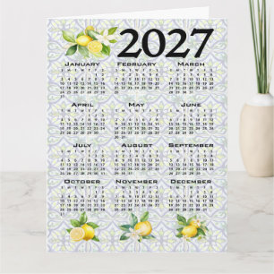 Carte Calendrier 2027 Citrons Tuiles Méditerranéennes It