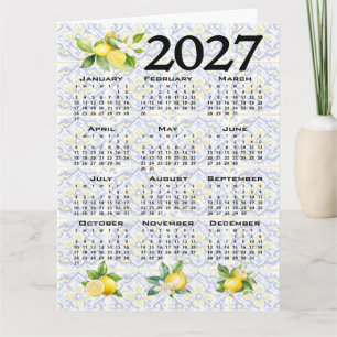 Carte Calendrier 2027 Citrons Tuiles Méditerranéennes It