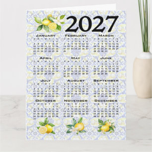 Carte Calendrier 2027 Citrons Tuiles Méditerranéennes It