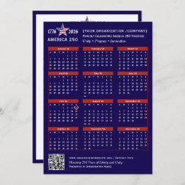 Carte Calendrier America 250 Patriotic Blue 2026