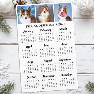 Carte Calendrier Budget 2025 Pet Photo Dog 12 Mois