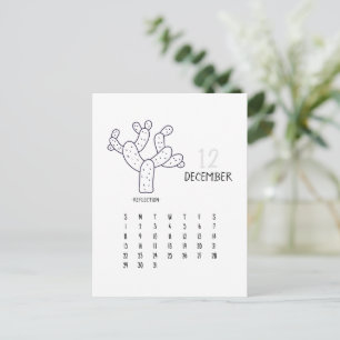Carte Calendrier Cactus 2024 personnalisable de dé