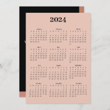 Carte Calendrier de voeux Black Rose Gold