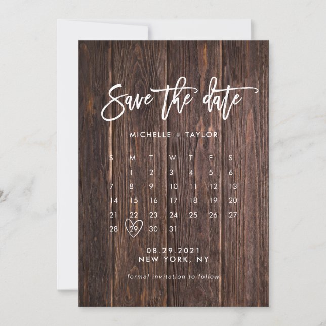 Carte Calendrier Enregistrer la date avec photo (Devant)