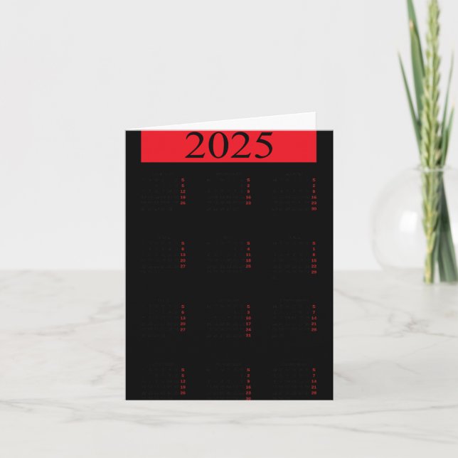 Carte Calendrier graphique de la nouvelle année 2025 ave (Devant)