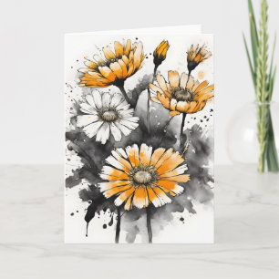 Carte Calendula - Fleurs aquarelle