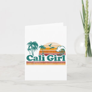 Carte Cali Girl California Beach Vacances d'été Vintage