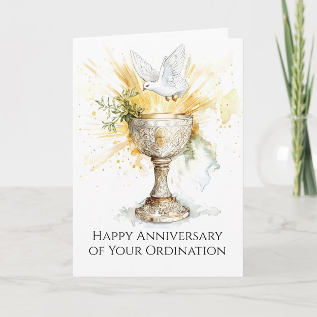 Carte Calice de bénédictions pour l'anniversaire d'ordin (Devant)