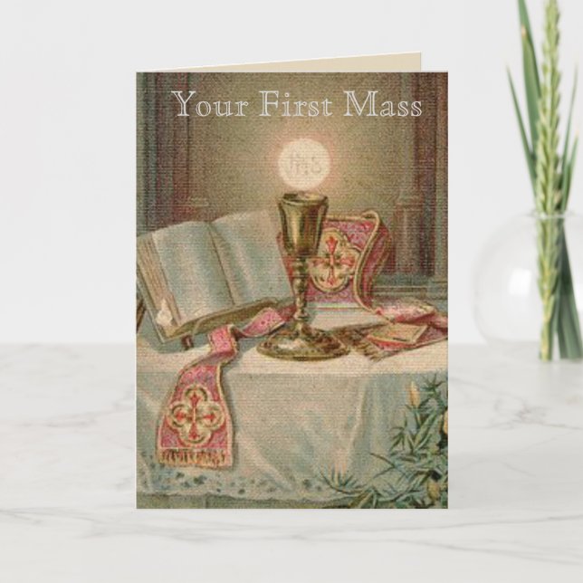 Carte Calice de l'autel catholique Missel Eucharistie Pr (Devant)