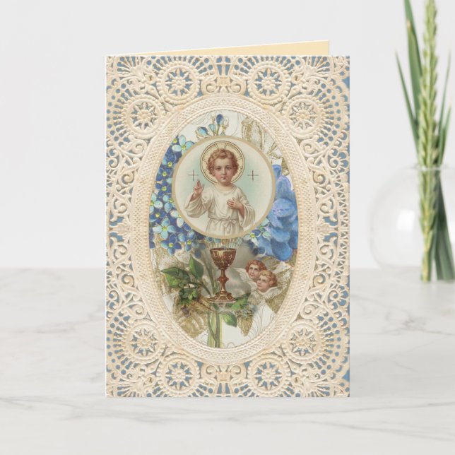 Carte Calice d'Hostie de Première Sainte Communion catho (Devant)