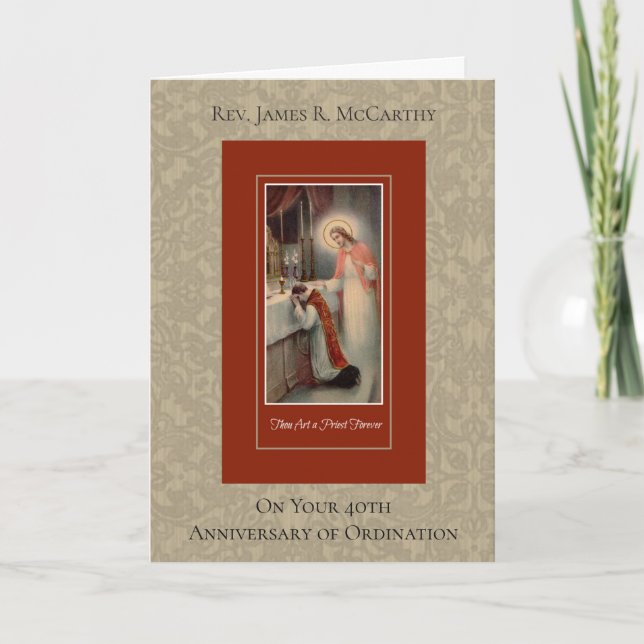 CARTE CALICE D'ORDINATION DU PRÊTRE ANNIVERSAIRE HOSTIE (Devant)
