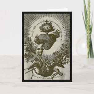 Carte Calice et Antique Catholique Sacré du Cœur de Jésu