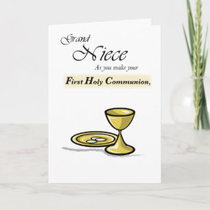 Carte Calice et patène en or pour la Première Communion