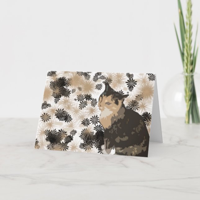 Carte Calico Cat Design Blank Greeting Cards (Devant)