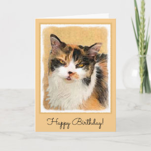 Carte Calico Cat Painting - Cute Original Cat Art