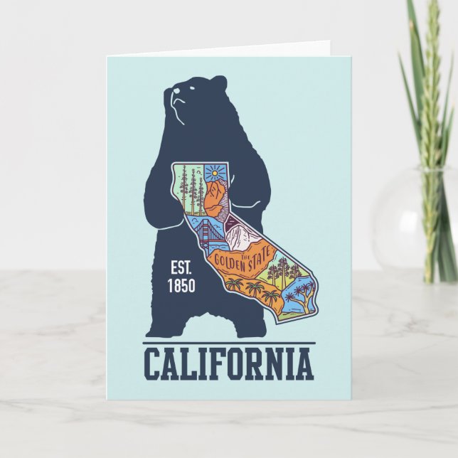 Carte California Bear Golden State Card (Devant)