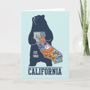 Carte California Bear Golden State Card
