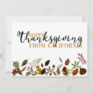 Carte California Fall Folid Thanksgiving