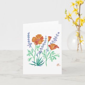 Carte California poppy & lavande